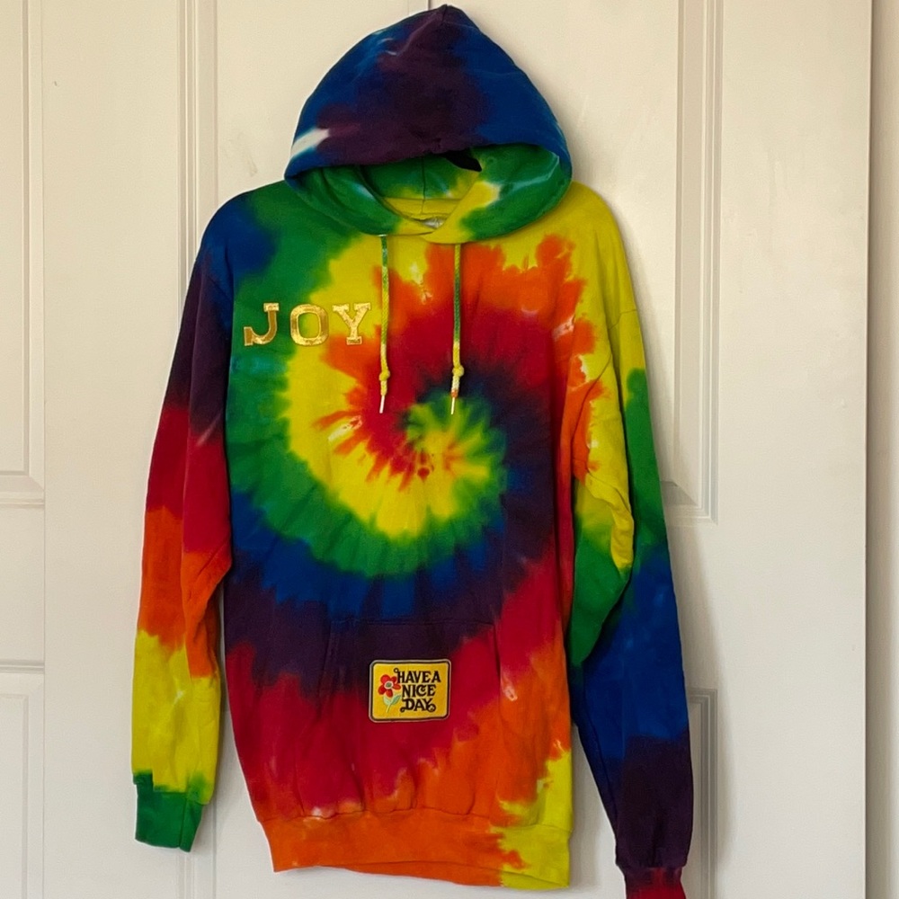 “Have A Nice Day” Tye Dye Sweatshirt Hoodie Medium
